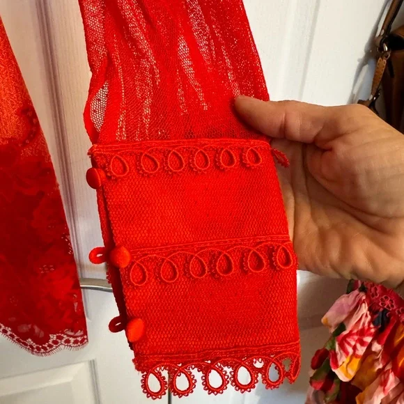 Three Floor Couture Red Dress - Picture 4 of 11